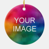 Dubbelzijdig afdrukken Upload uw eigen foto Logo n Keramisch Ornament (Achterkant)