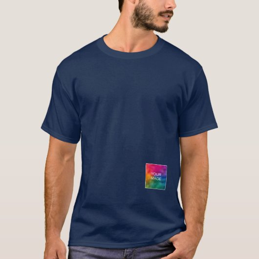 Dubbelzijdig afdrukken Voeg Afbeelding Logo Mannen T-shirt (Voorkant)