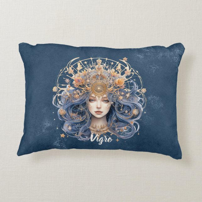 Dubbelzijdig artsy Vigro teken aangepaste naam Accent Kussen (Achterkant)