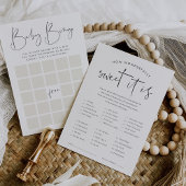 Dubbelzijdig Baby shower Bingo & Snoep Game Kaart