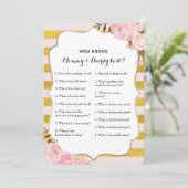 Dubbelzijdig Baby shower game- advies | Wie weet Kaart (Staand voorkant)