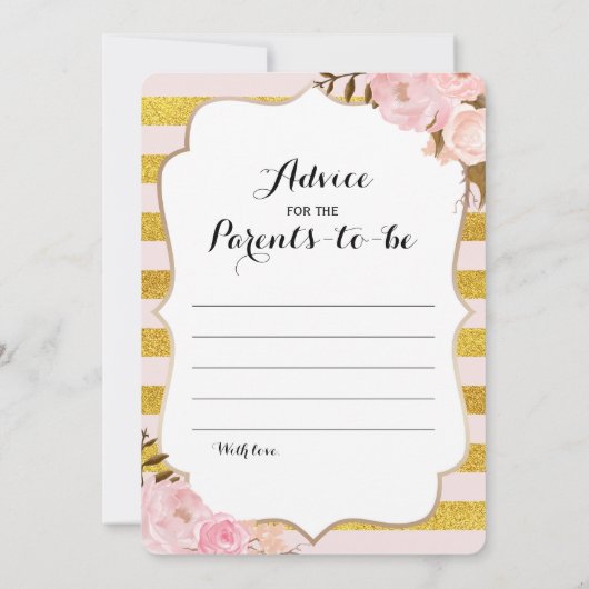 Dubbelzijdig Baby shower game- advies | Wie weet Kaart (Achterkant)