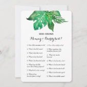 Dubbelzijdig Baby shower game- advies | Wie weet Kaart (Voorkant)