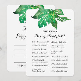 Dubbelzijdig Baby shower game- advies | Wie weet Kaart