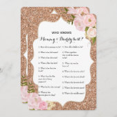 Dubbelzijdig Baby shower game- advies | Wie weet Kaart (Voorkant / Achterkant)