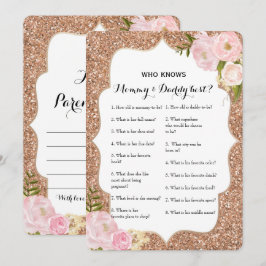 Dubbelzijdig Baby shower game- advies | Wie weet Kaart