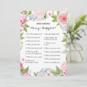 Dubbelzijdig Baby shower game- advies | Wie weet Kaart (Staand voorkant)