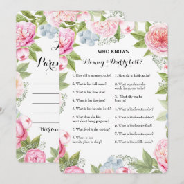 Dubbelzijdig Baby shower game- advies | Wie weet Kaart