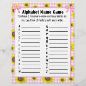 Dubbelzijdig Baby shower game BINGO/Baby namen Flyer (Achterkant)