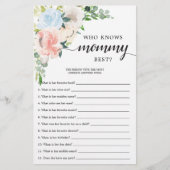 Dubbelzijdig Baby shower game Fleur Jolie Floral (Voorkant)