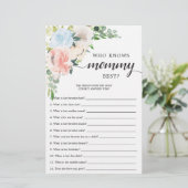 Dubbelzijdig Baby shower game Fleur Jolie Floral (Staand voorkant)