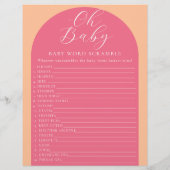 Dubbelzijdig baby shower spel flyer (Achterkant)