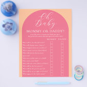 Dubbelzijdig baby shower spel flyer (Enkel)