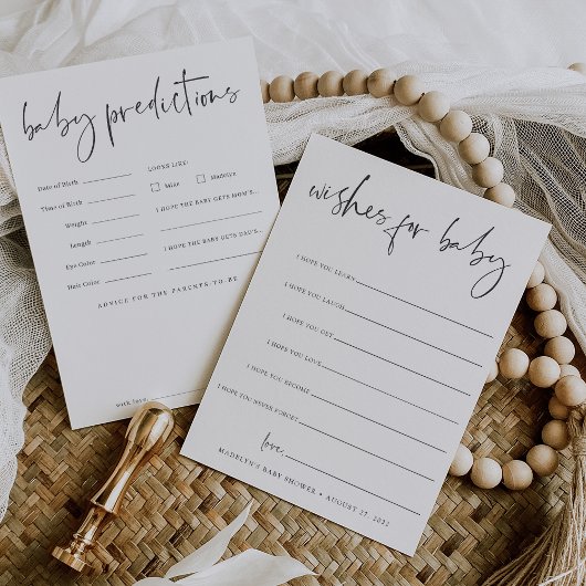 Dubbelzijdig Baby shower Wensen & Voorspellingen K Kaart