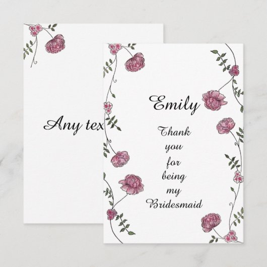 Dubbelzijdig Bedankt voor je creditcard voor Bride (Voorkant / Achterkant)