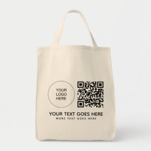 Dubbelzijdig bedrijf Logo QR Code Kruidenier Tote Bag