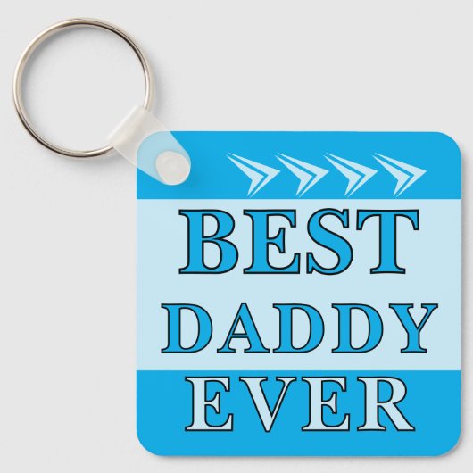 Dubbelzijdig beste papa ooit foto blauw sleutelhanger (Voorkant)