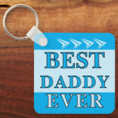 Dubbelzijdig beste papa ooit foto blauw sleutelhanger (Voorkant)