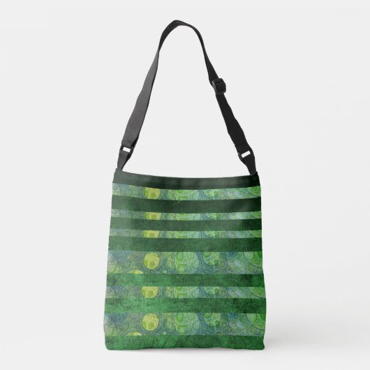 Dubbelzijdig blauw groen abstract veelkleurig crossbody tas (Achterkant)