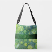 Dubbelzijdig blauw groen abstract veelkleurig crossbody tas (Voorkant)