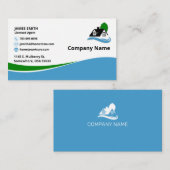 Dubbelzijdig blauw/groen onroerend goed visitekaartje (Voorkant / Achterkant)