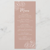 Dubbelzijdig Blush Pink Boho Bloemen Huwelijk Drin Menu (Voorkant)