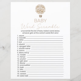 Dubbelzijdig Boho Hot Air Balloon Baby shower spel