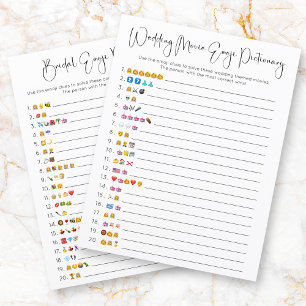 Dubbelzijdig bruiloft emoji pictionary spel