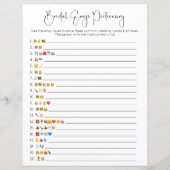 Dubbelzijdig bruiloft emoji pictionary spel (Voorkant)