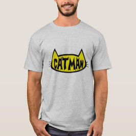 Dubbelzijdig - CATMAN Kattenkop Grappige T-Shirt