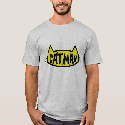 Dubbelzijdig - CATMAN Kattenkop Grappige T-Shirt (Voorkant)
