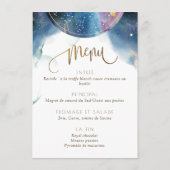 Dubbelzijdig, Chic Hemels Thema Watercolor Menu (Achterkant)