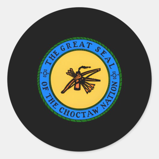 Dubbelzijdig Choctaw Nation Flag Choctaw Ronde Sticker (Voorkant)