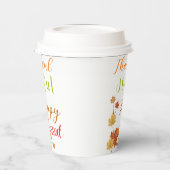 Dubbelzijdig dankbare vreugdevolle gelukkige gezeg papieren bekers (Links)