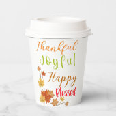 Dubbelzijdig dankbare vreugdevolle gelukkige gezeg papieren bekers (Achterkant)