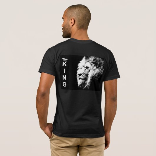 Dubbelzijdig de koning Pop Art Lion Head-Mannen T-shirt (Achterkant volledig)