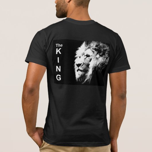 Dubbelzijdig de koning Pop Art Lion Head-Mannen T-shirt (Achterkant)
