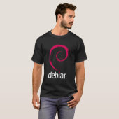 (Dubbelzijdig) Debian Linux - Robuuste Secure Oper T-shirt (Voorkant volledig)