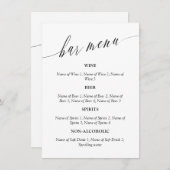 Dubbelzijdig delicate kalligrafie bruiloft bar men informatiekaartje (Voorkant / Achterkant)