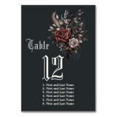 Dubbelzijdig donker gotisch rozenhout bloemenraaf kaart (Achterkant)