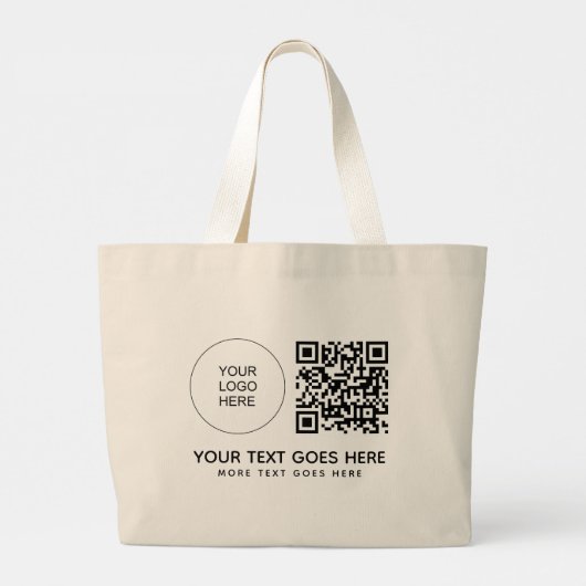 Dubbelzijdig drukbedrijf Logo QR code streepjescod Grote Tote Bag (Achterkant)