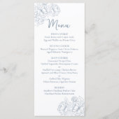 Dubbelzijdig Dusty Blue Boho Floral Wedding Drink+ Menu (Voorkant)
