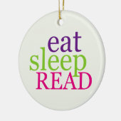 Dubbelzijdig eten, slapen, LEES - Retro Keramisch Ornament (Links)