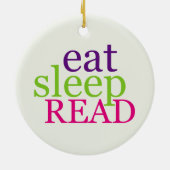 Dubbelzijdig eten, slapen, LEES - Retro Keramisch Ornament (Achterkant)