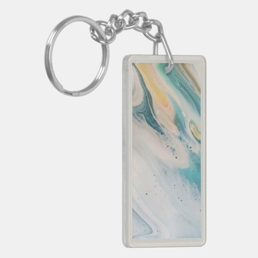 dubbelzijdig gebotteld Boho Blue Acrylische Sleute Sleutelhanger (Voorkant Links)