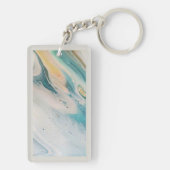 dubbelzijdig gebotteld Boho Blue Acrylische Sleute Sleutelhanger (achterkant)