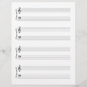 Dubbelzijdig Grand Staffs Muziek Manuscript Papier Briefhoofd (Achterkant)