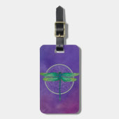 Dubbelzijdig groen dragonfly-Bagagelabel Bagagelabel (Voorkant verticaal)