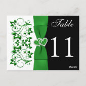 Dubbelzijdig groen, wit, zwart tafelnummer Kaart (Achterkant)