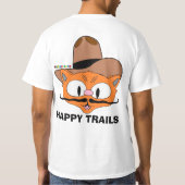 Dubbelzijdig HAPPY TRAILS Cartoon snor kat T-shirt (Achterkant)
